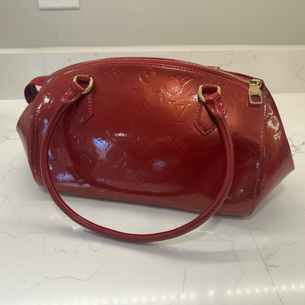 Louis Vuitton Red Vernis Sherwood bag